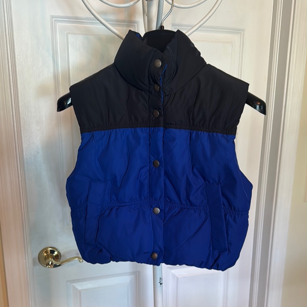 Divided Blue and Black Quilted Vests